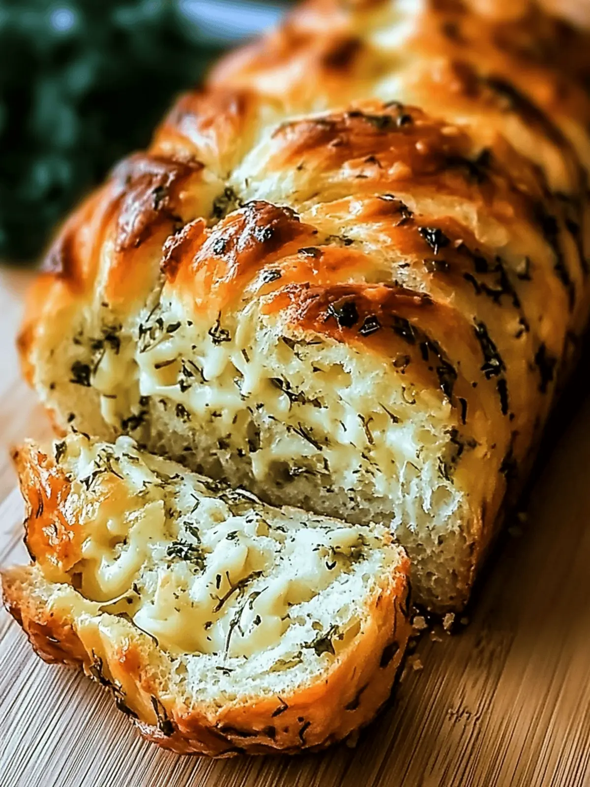 Swirled Garlic Herb and Cheese Bread