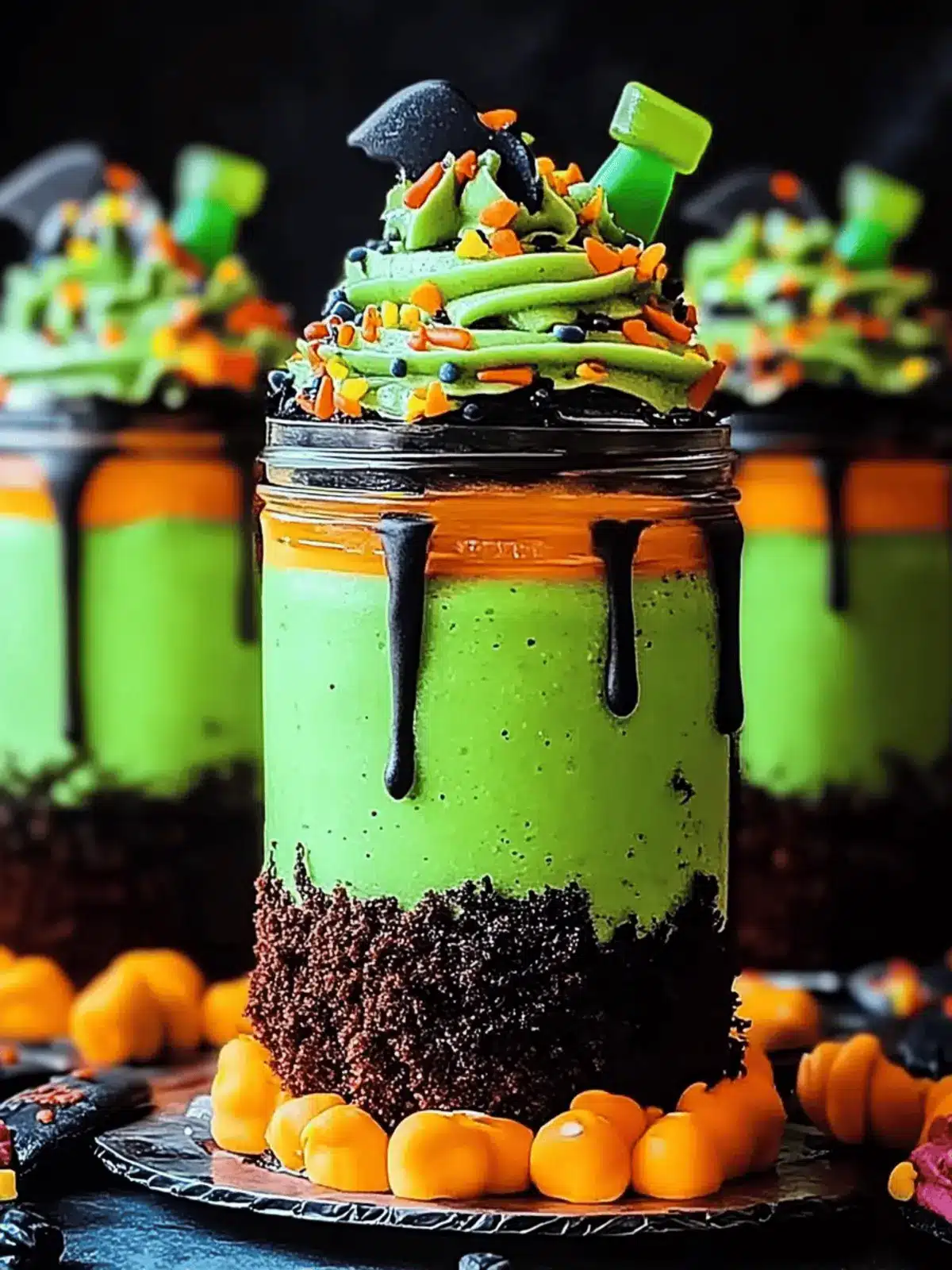 Witches Brew Halloween Cake Jars