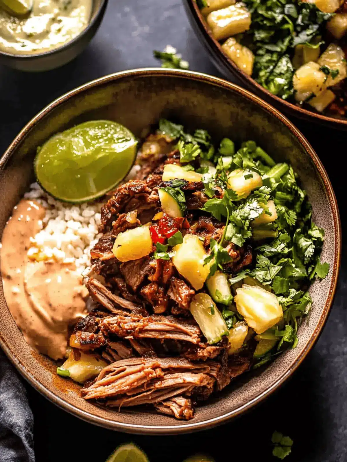 Crockpot Chipotle Pineapple Pot Roast Bowls