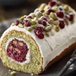 Pistachio Cranberry Cake Roll