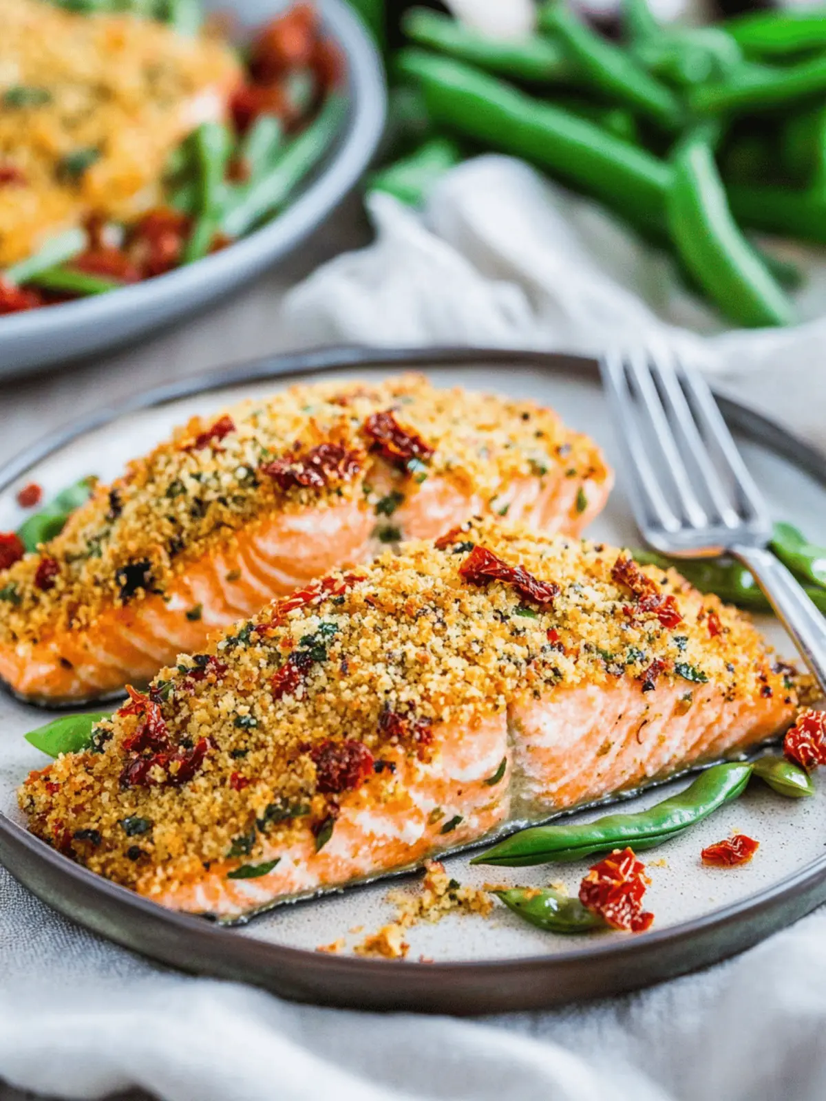 Sun-Dried Tomato Parmesan Crusted Salmon