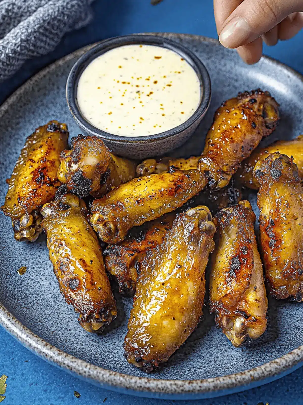 Grilled Chicken Wings with Alabama White Sauce