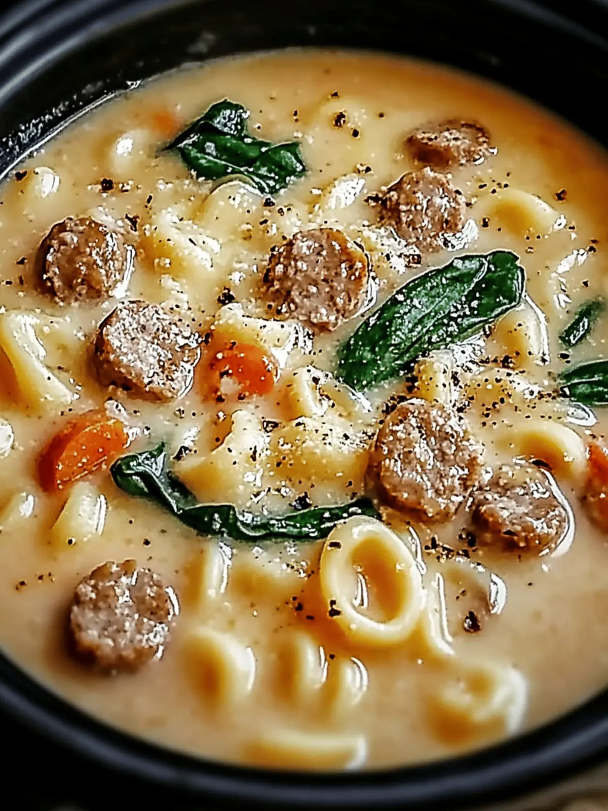 Creamy Parmesan Italian Sausage Ditalini Soup