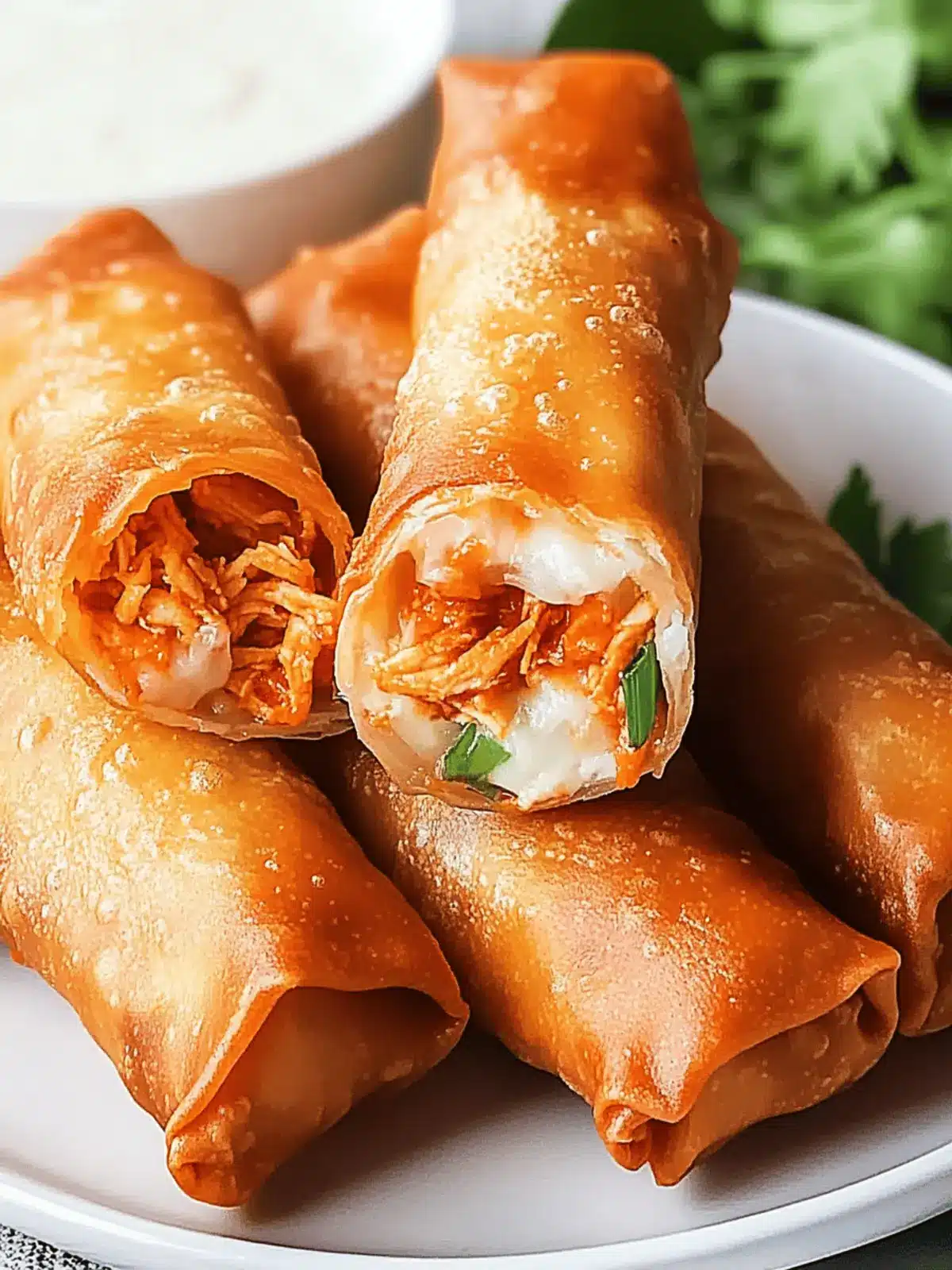 Delicious Buffalo Chicken Egg Rolls
