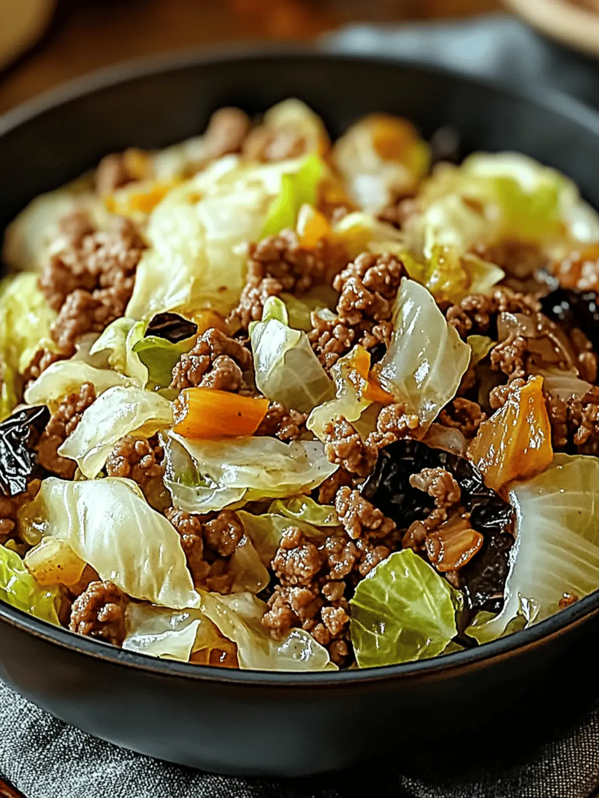 Chinese Ground Beef and Cabbage Stir-Fry