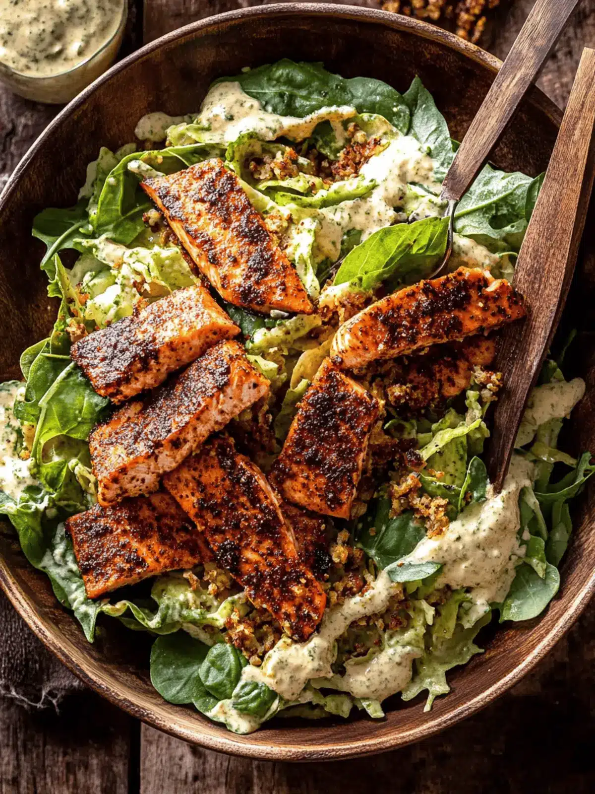 Blackened Salmon Caesar Salad