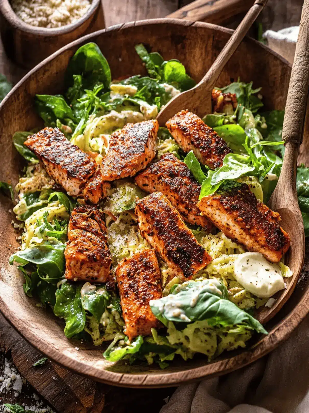 Blackened Salmon Caesar Salad