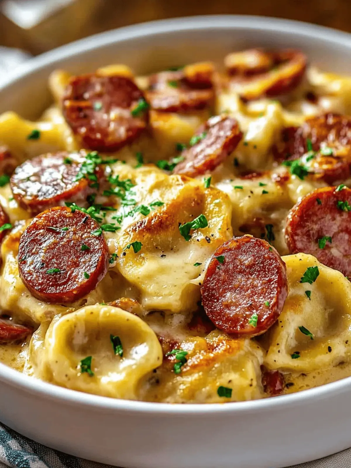 Crockpot Pierogi Casserole with Kielbasa