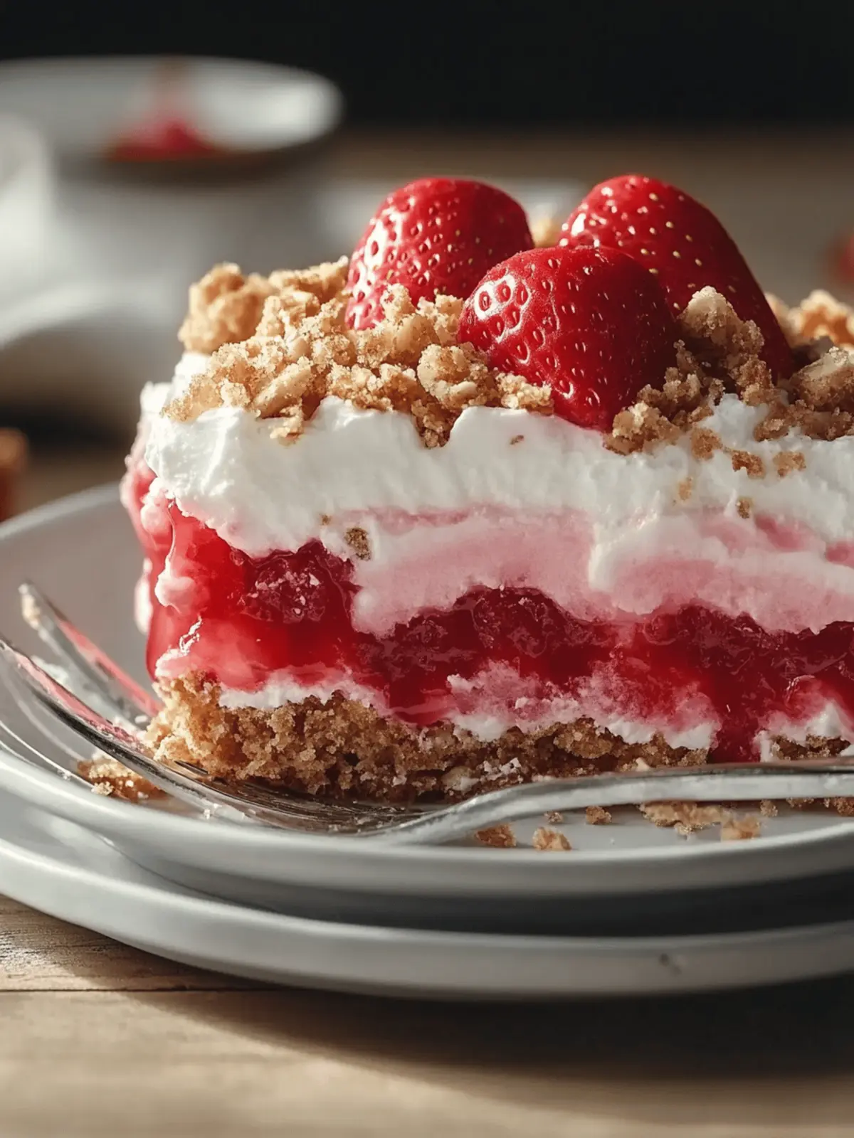 Strawberry Crunch Poke Cake