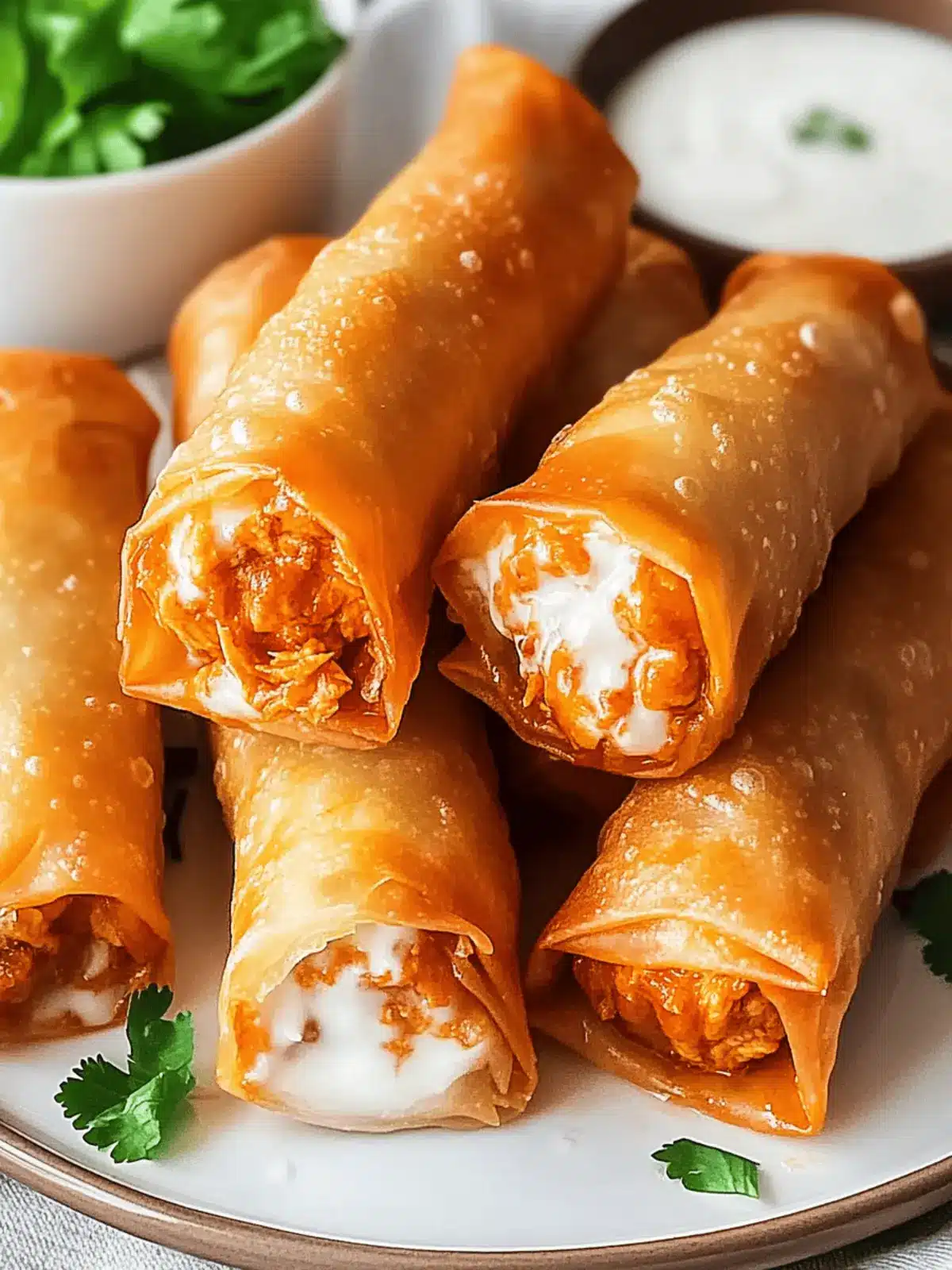 Delicious Buffalo Chicken Egg Rolls