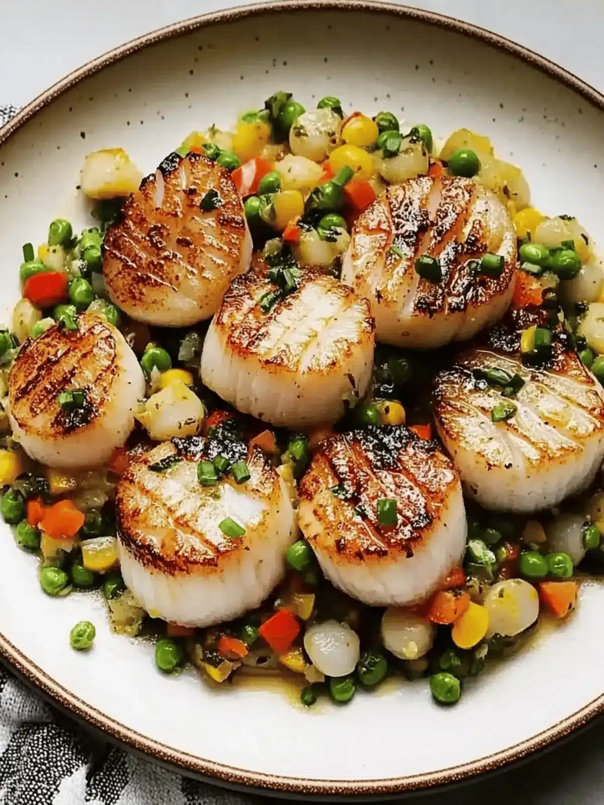 Garlic Butter Scallops with Succotash