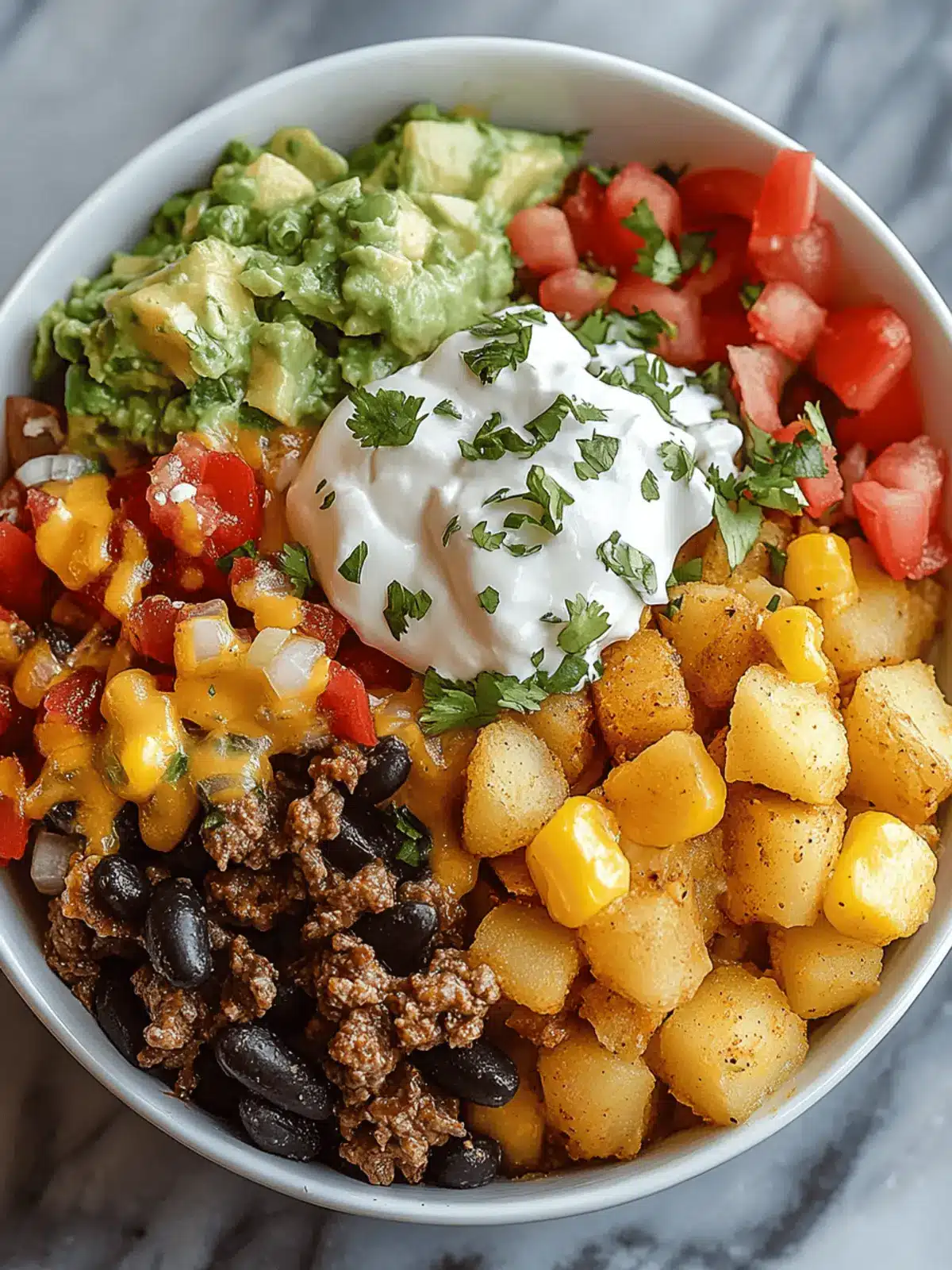 Southwestern Cheesy Potato Bowl