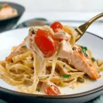 Healthy & Creamy Tuscan Salmon Pasta