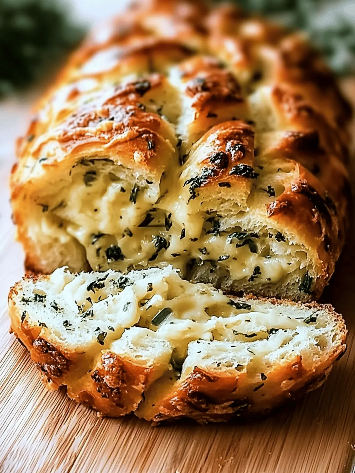 Swirled Garlic Herb and Cheese Bread