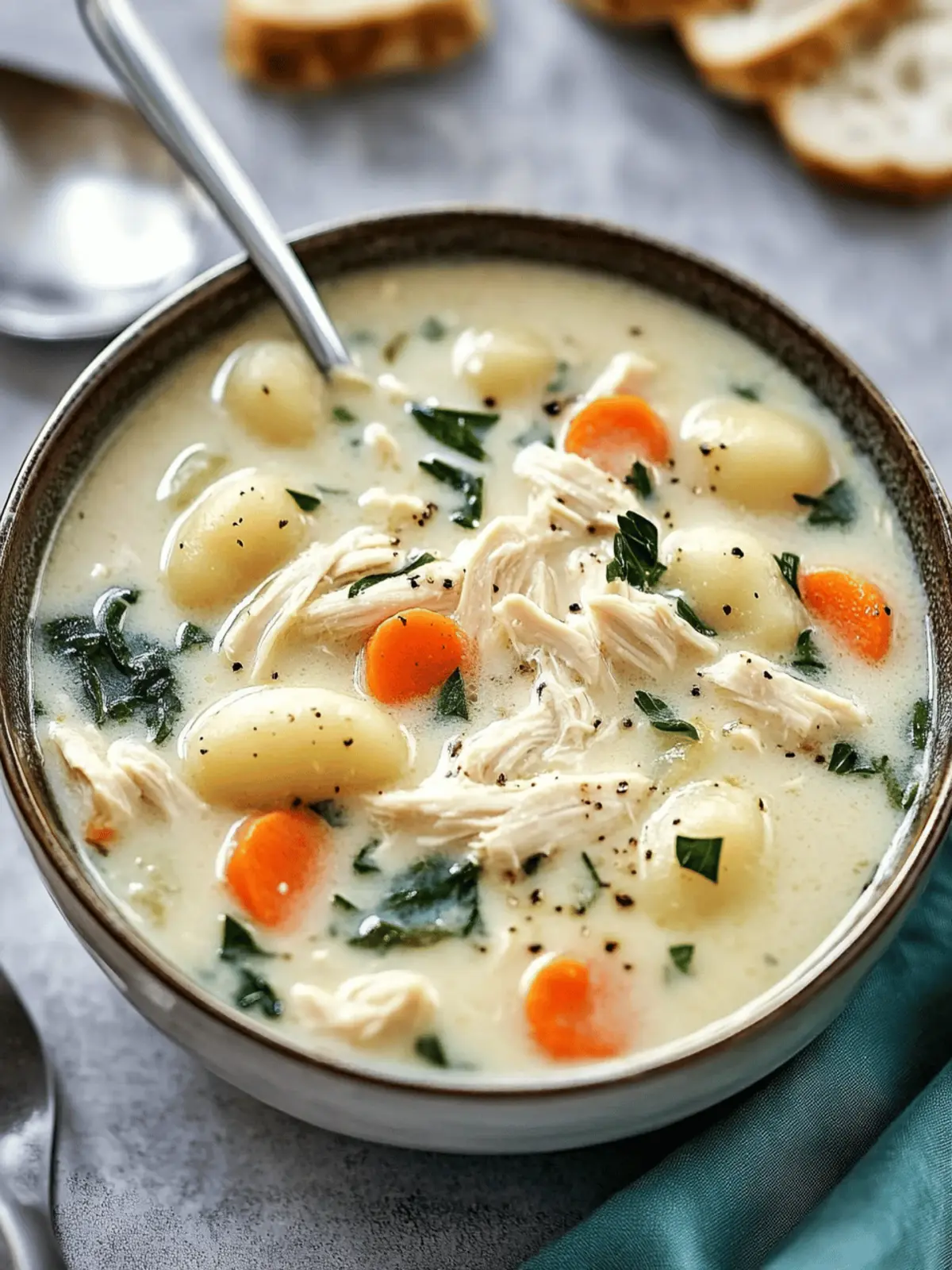 Creamy Crockpot Chicken Gnocchi Soup