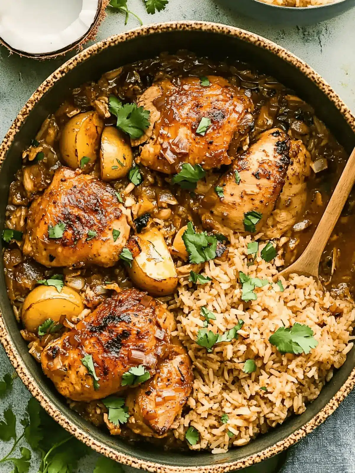 One Pot Hawaiian Chicken and Coconut Rice