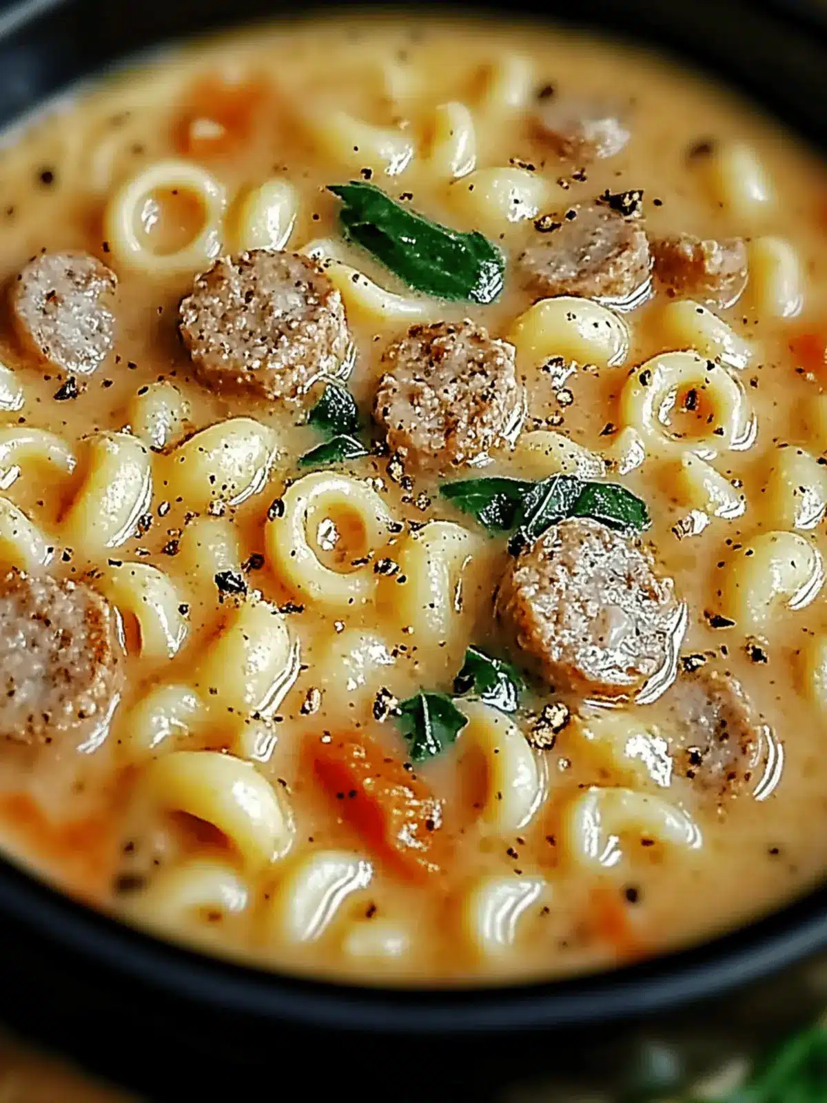 Creamy Parmesan Italian Sausage Ditalini Soup