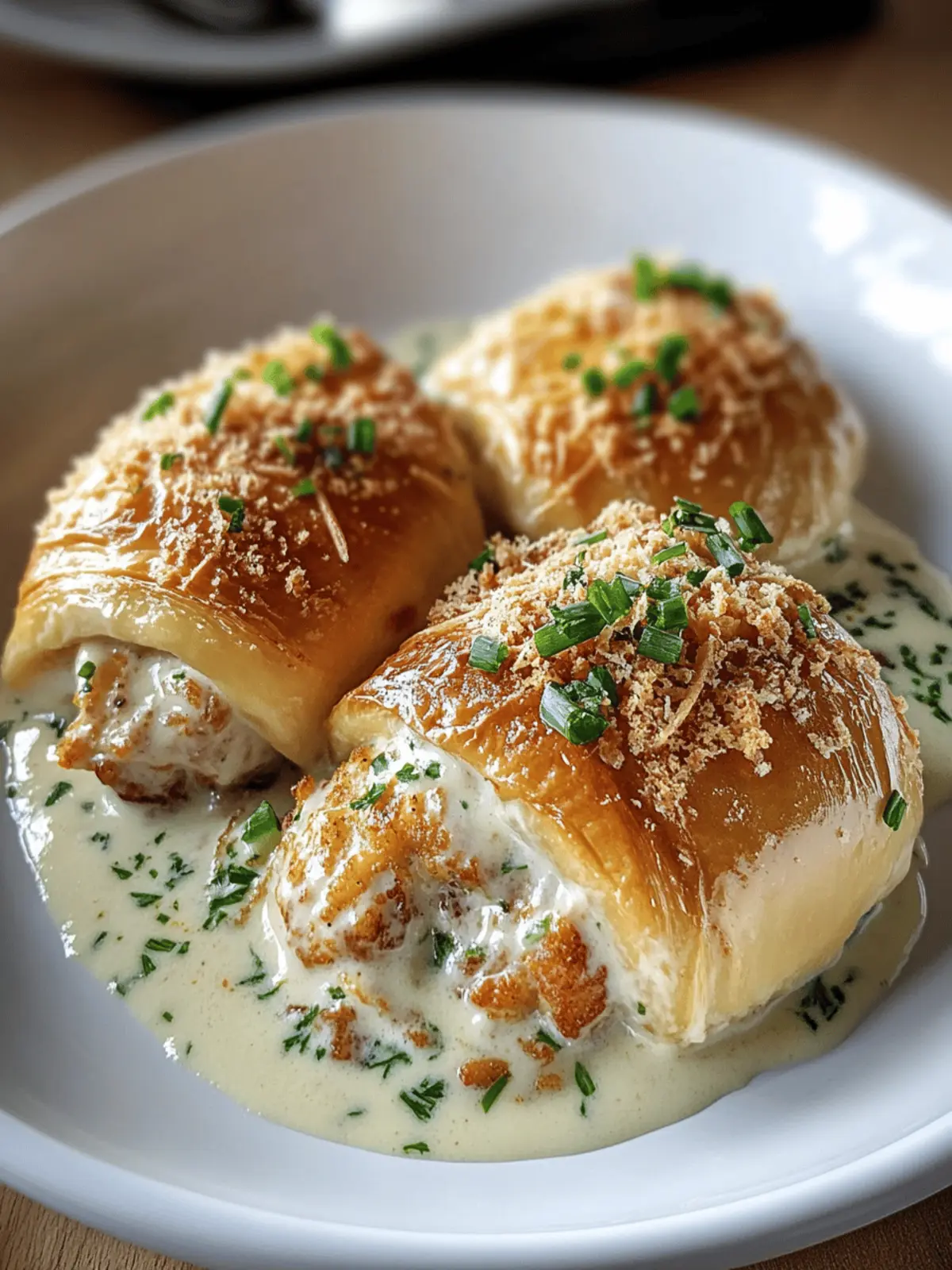 Chicken Pillows with Creamy Parmesan Sauce