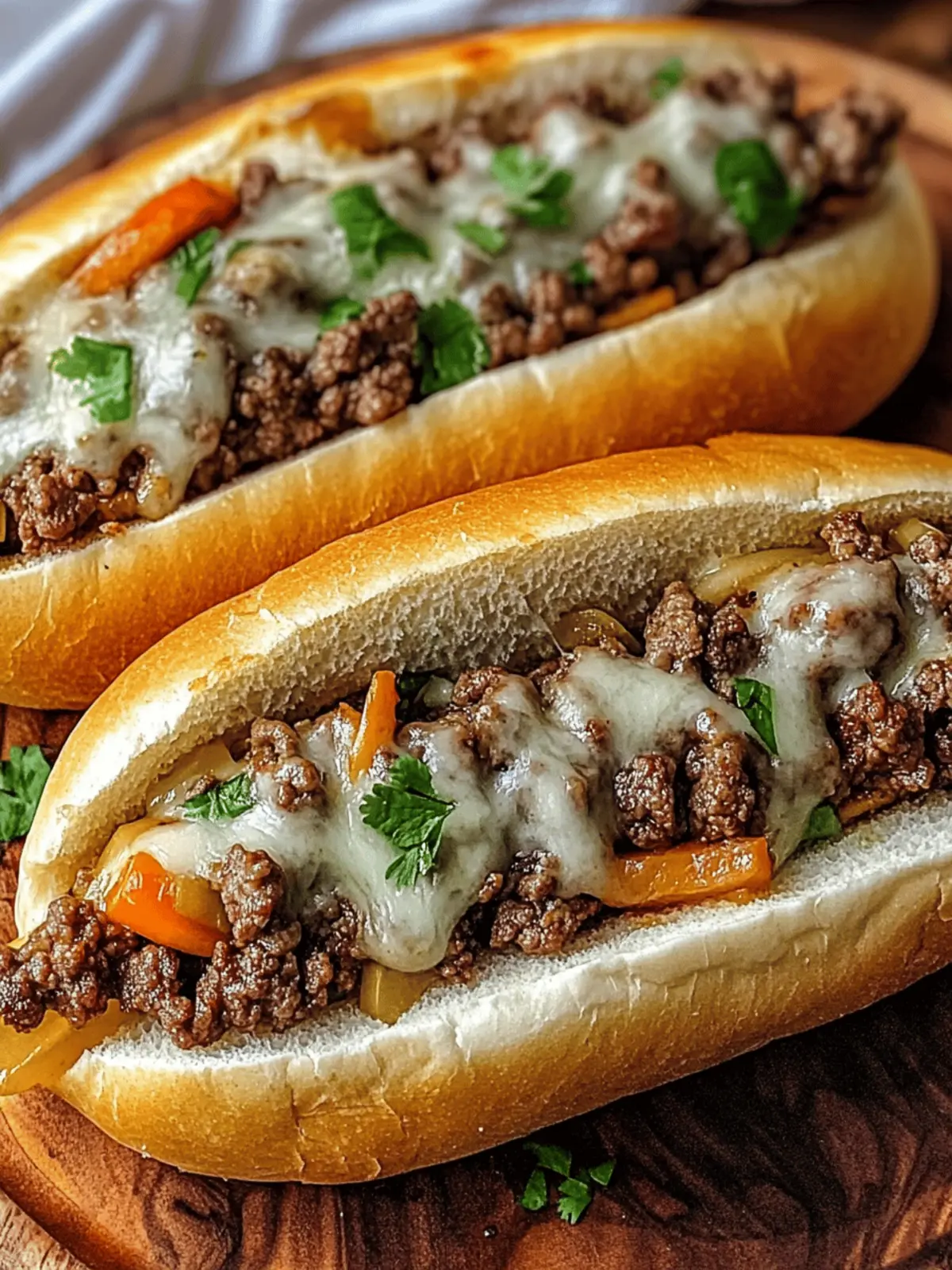Ground Beef Philly Cheesesteaks