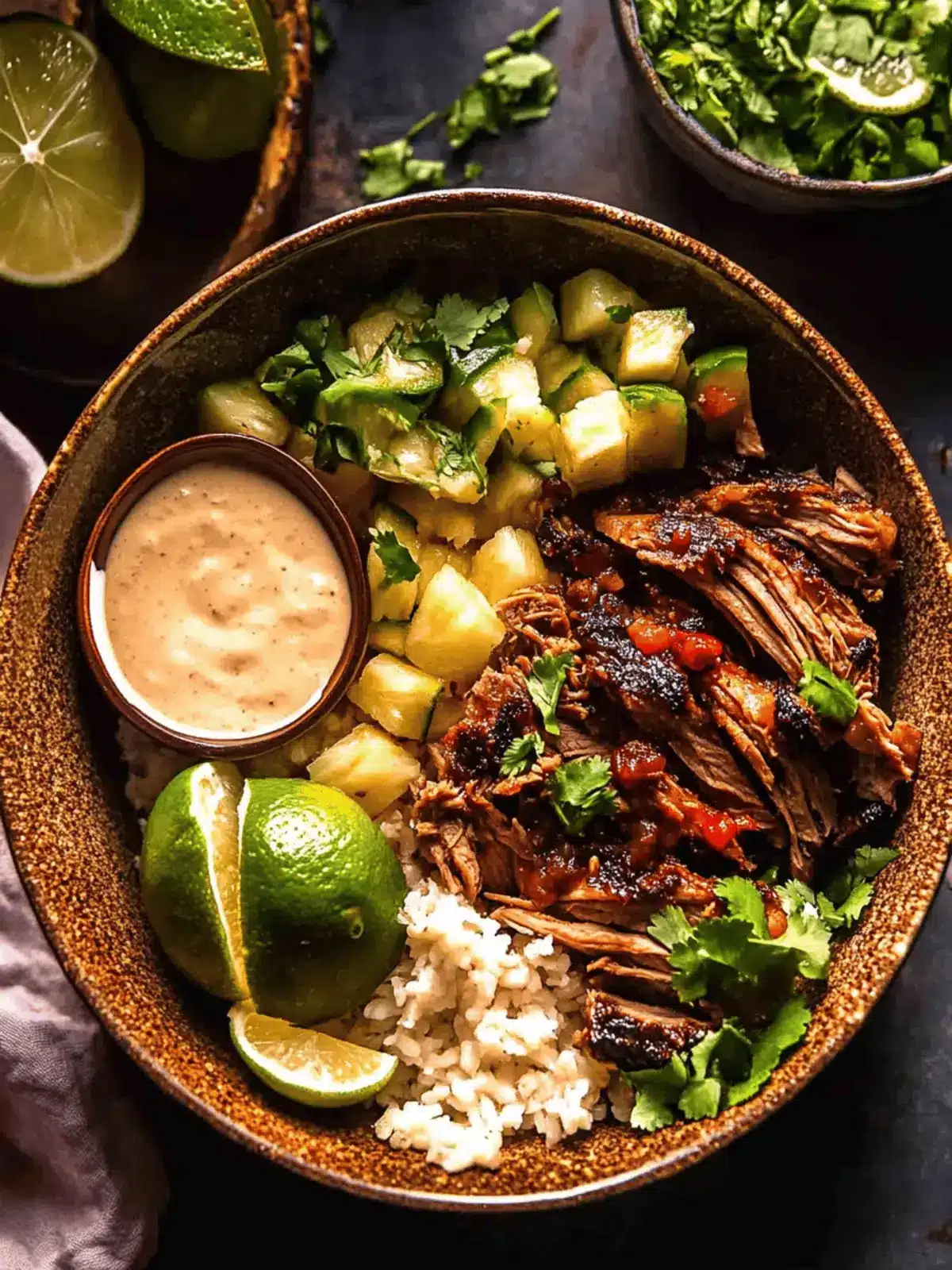 Crockpot Chipotle Pineapple Pot Roast Bowls