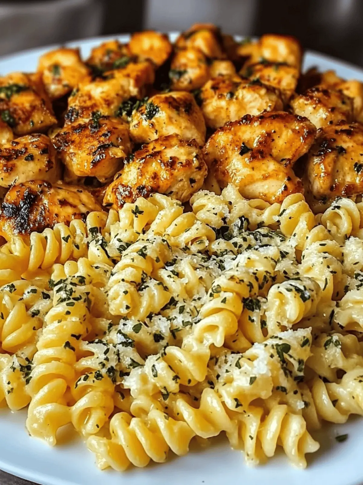 Cheesy Rotini with Garlic Parmesan Chicken Easy Pasta Dinner