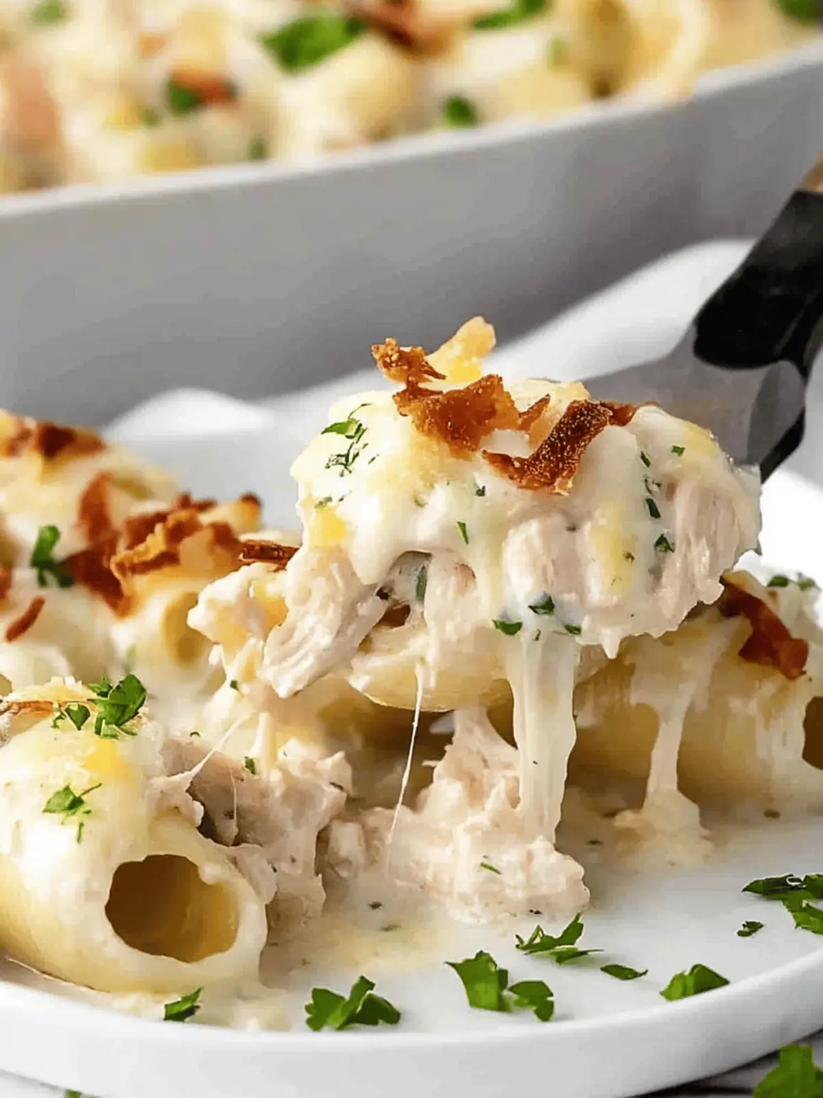 Savory Chicken Alfredo Stuffed Shells