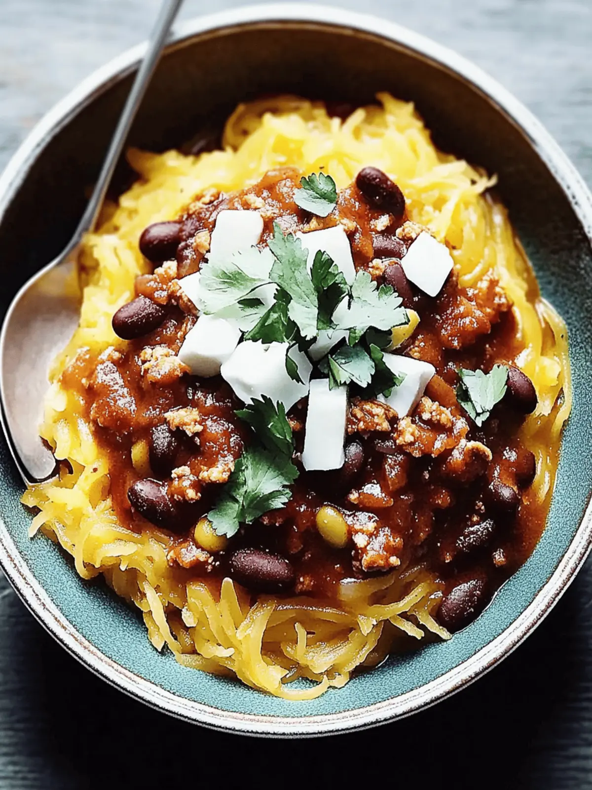Spiced Turkey Chili with Spaghetti Squash for Cozy Nights