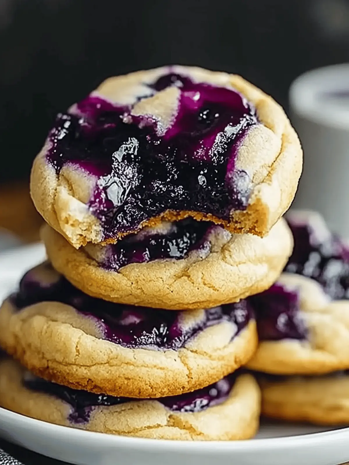 Cheesecake Cookies with Blueberry Jam