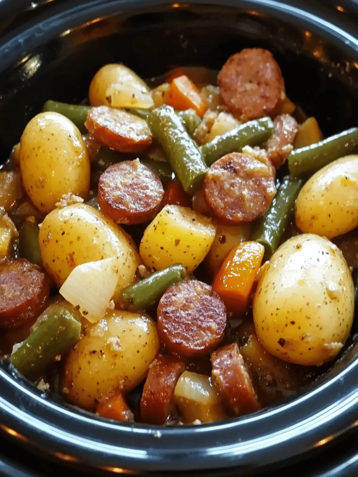 Crock Pot Swamp Potatoes with Sausage & Veggies