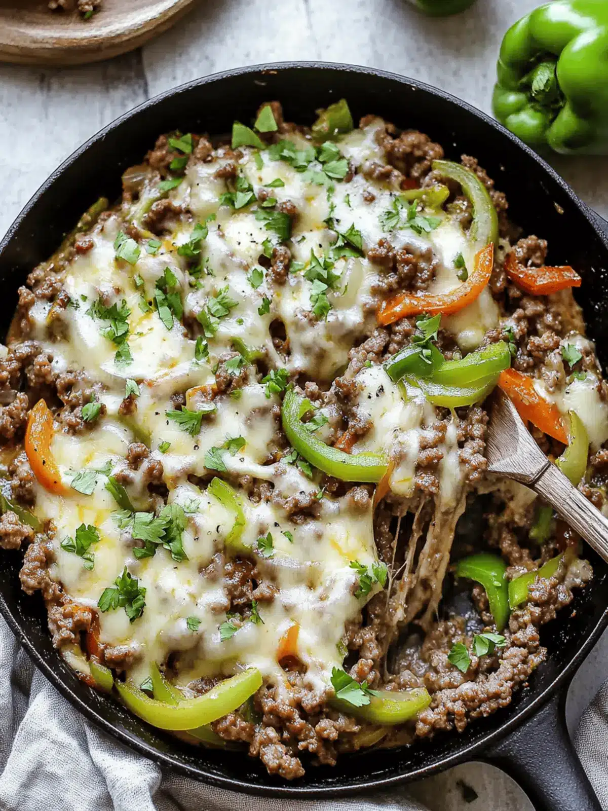 Extra Veggie Ground Beef Philly Skillet
