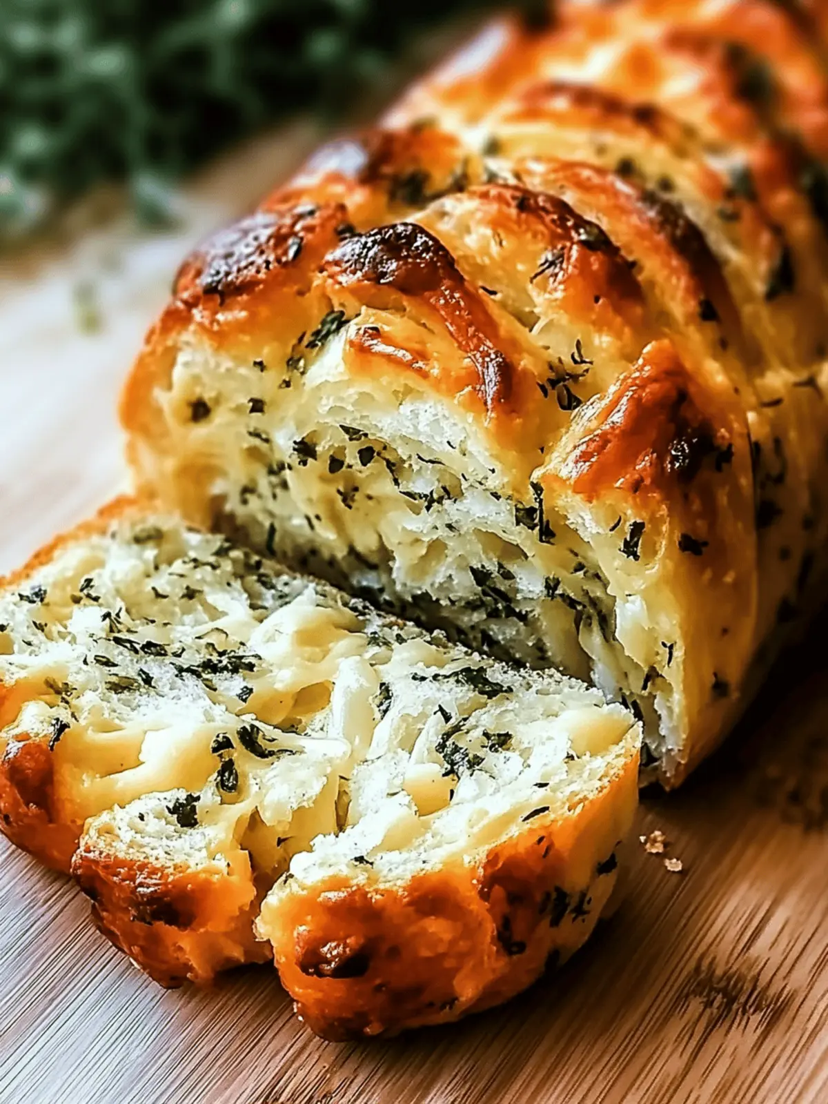 Swirled Garlic Herb and Cheese Bread