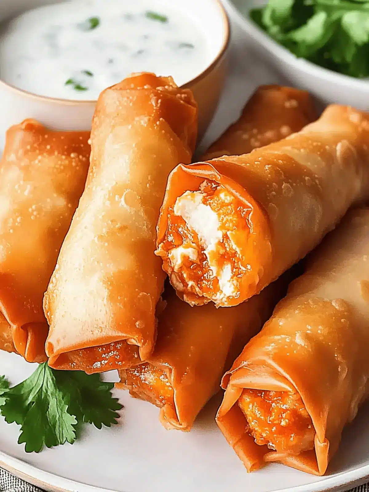 Delicious Buffalo Chicken Egg Rolls