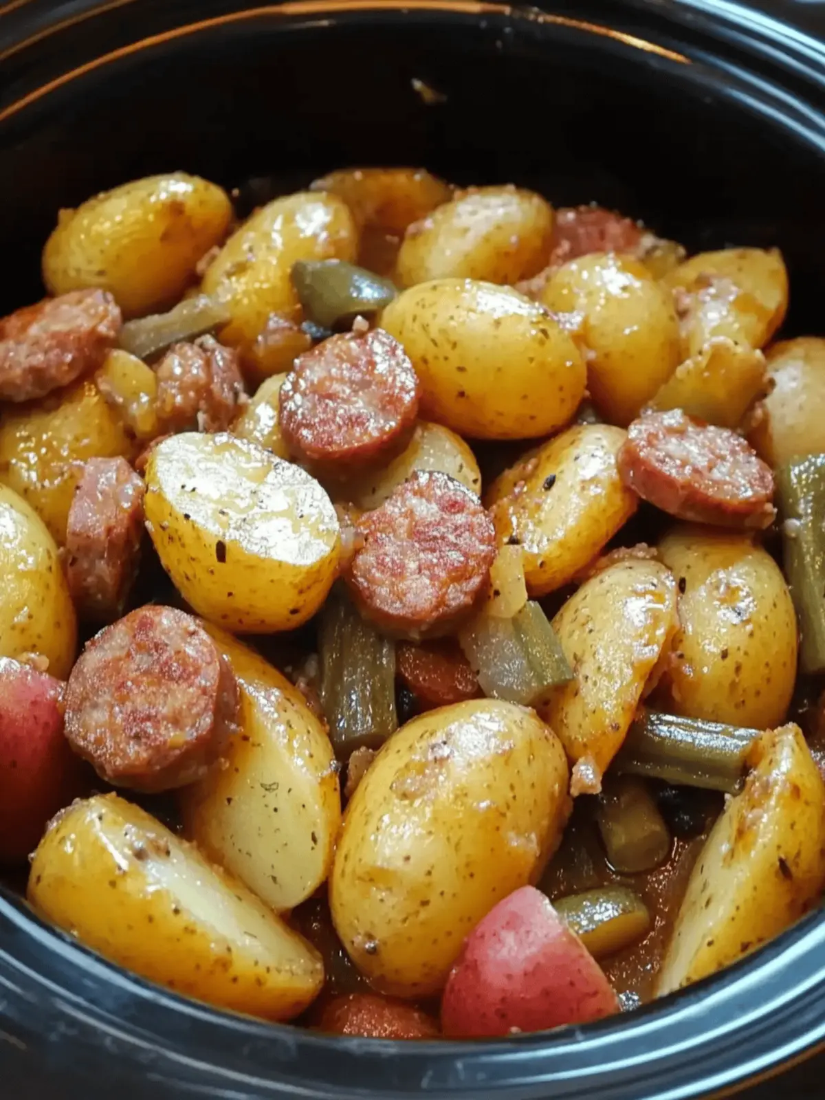 Crock Pot Swamp Potatoes with Sausage & Veggies