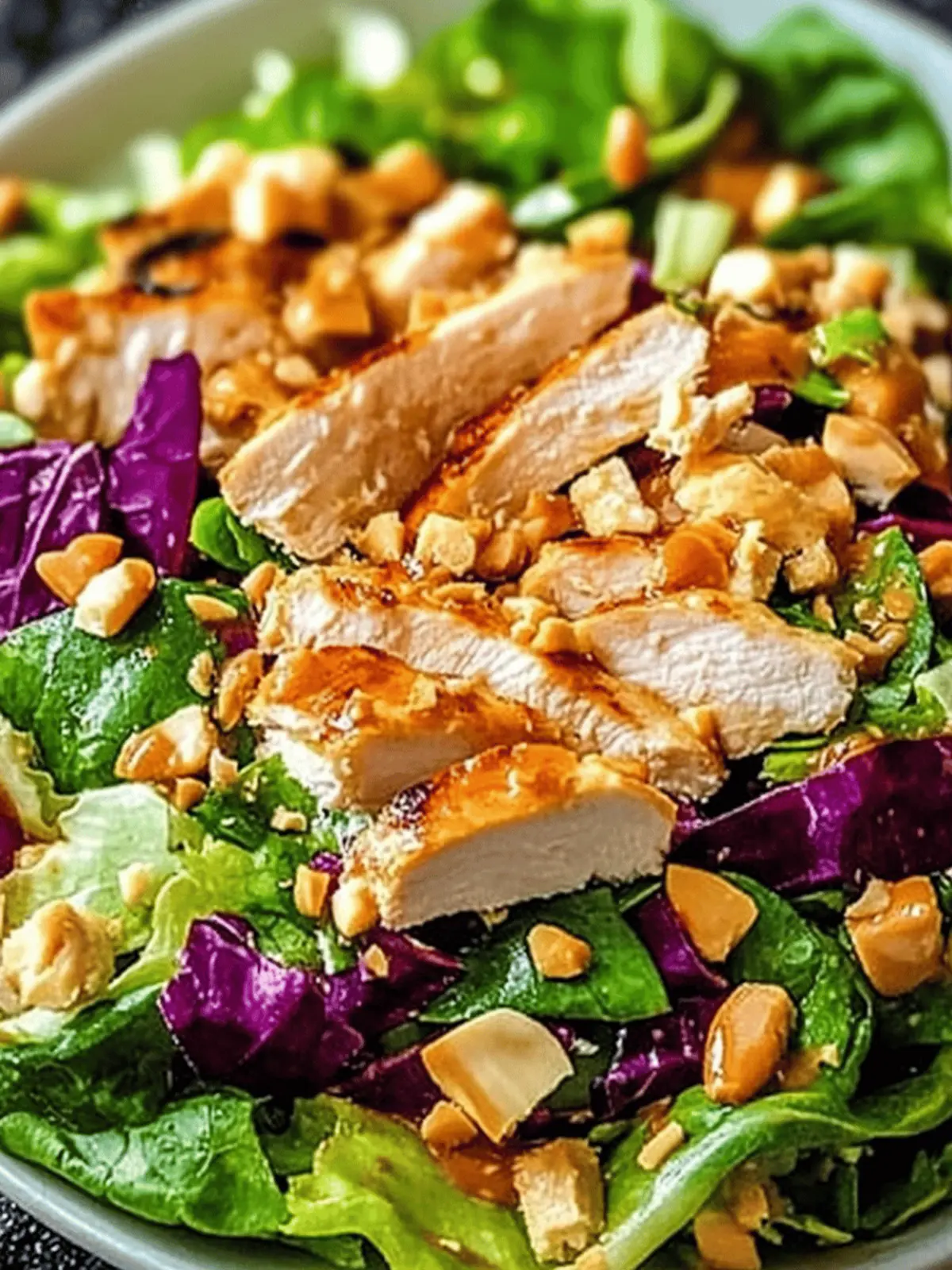 Crunchy Thai Chicken Salad with Creamy Peanut Dressing