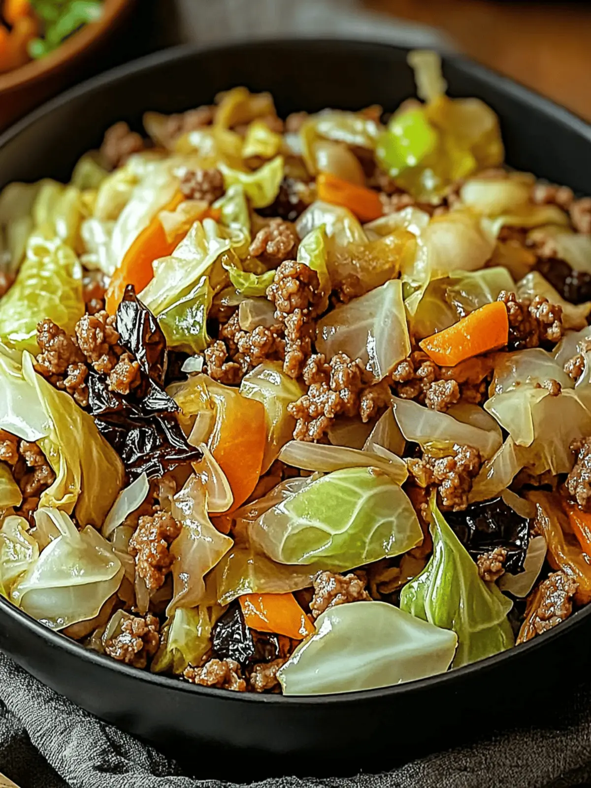 Chinese Ground Beef and Cabbage Stir-Fry