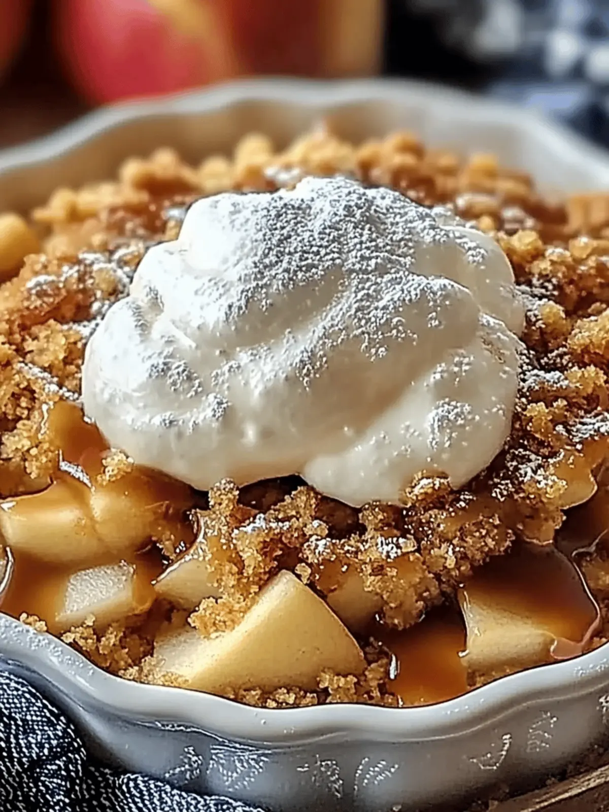 Warm Caramel Apple Dump Cake with Buttery Crust