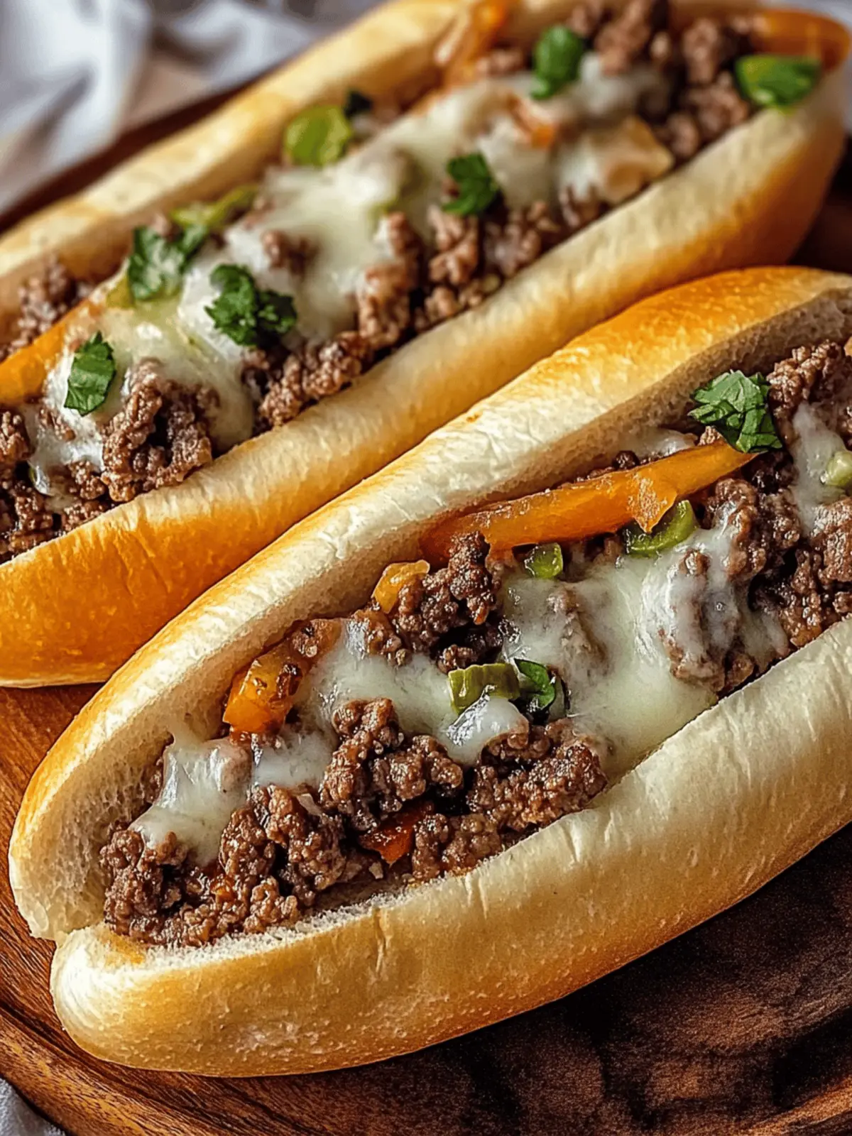 Ground Beef Philly Cheesesteaks