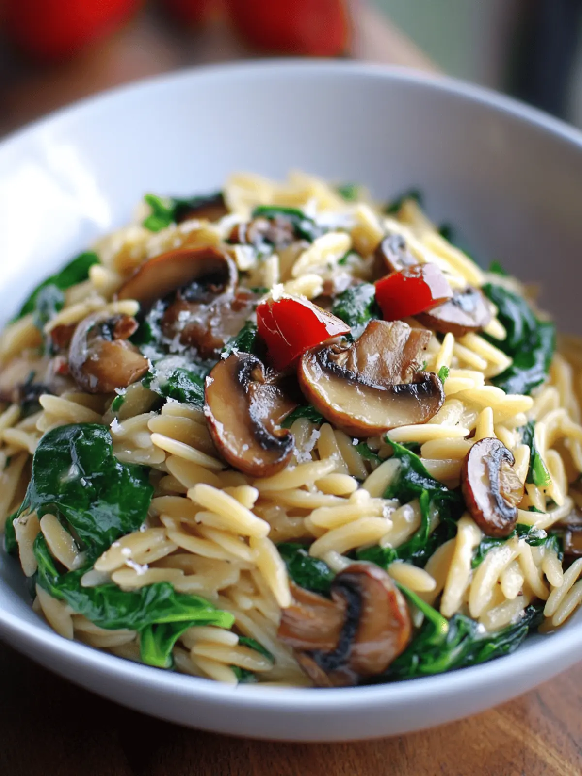 Spinach Mushroom Orzo