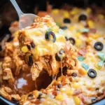 Crockpot Chicken Enchilada Casserole