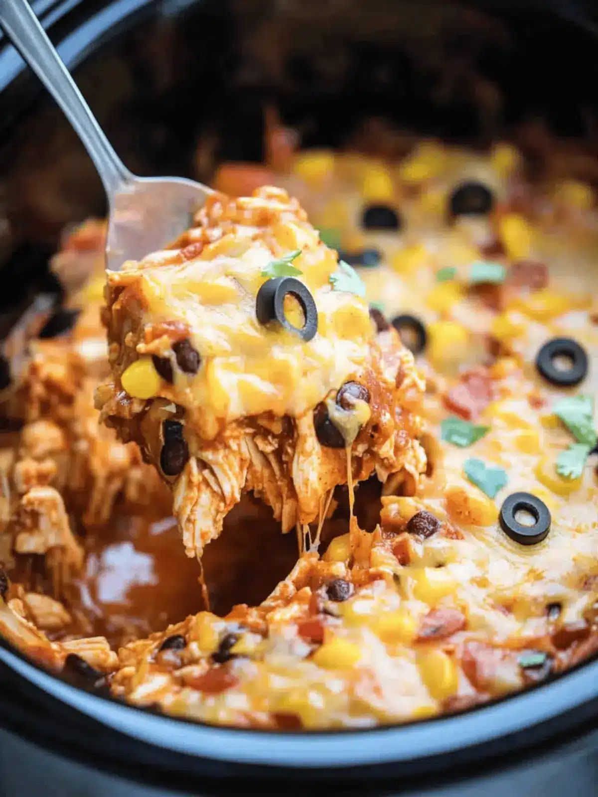 Crockpot Chicken Enchilada Casserole