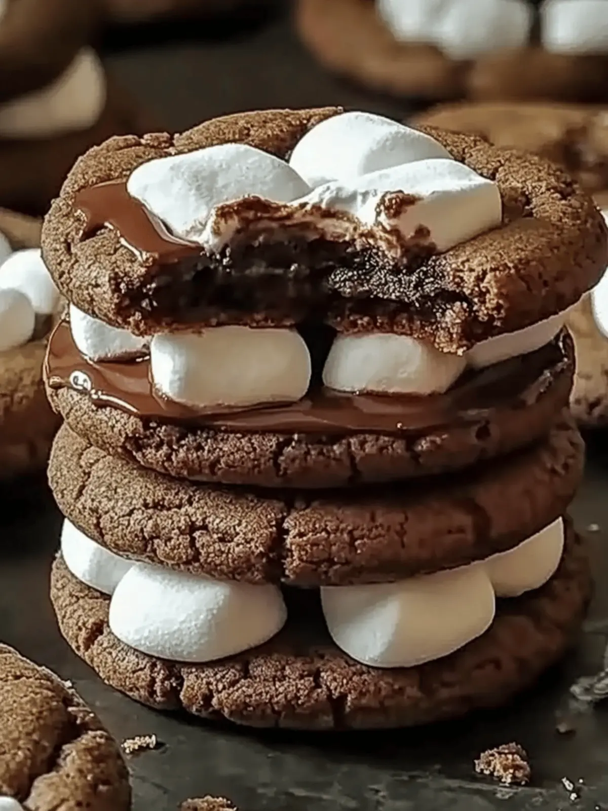 Thick Nutella Marshmallow Cookies with Fudgy Layers