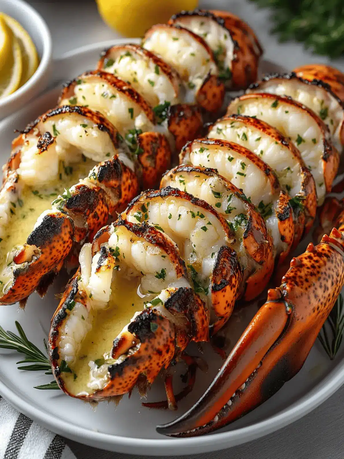 Grilled Lobster Tails with Garlic Lemon Butter Sauce