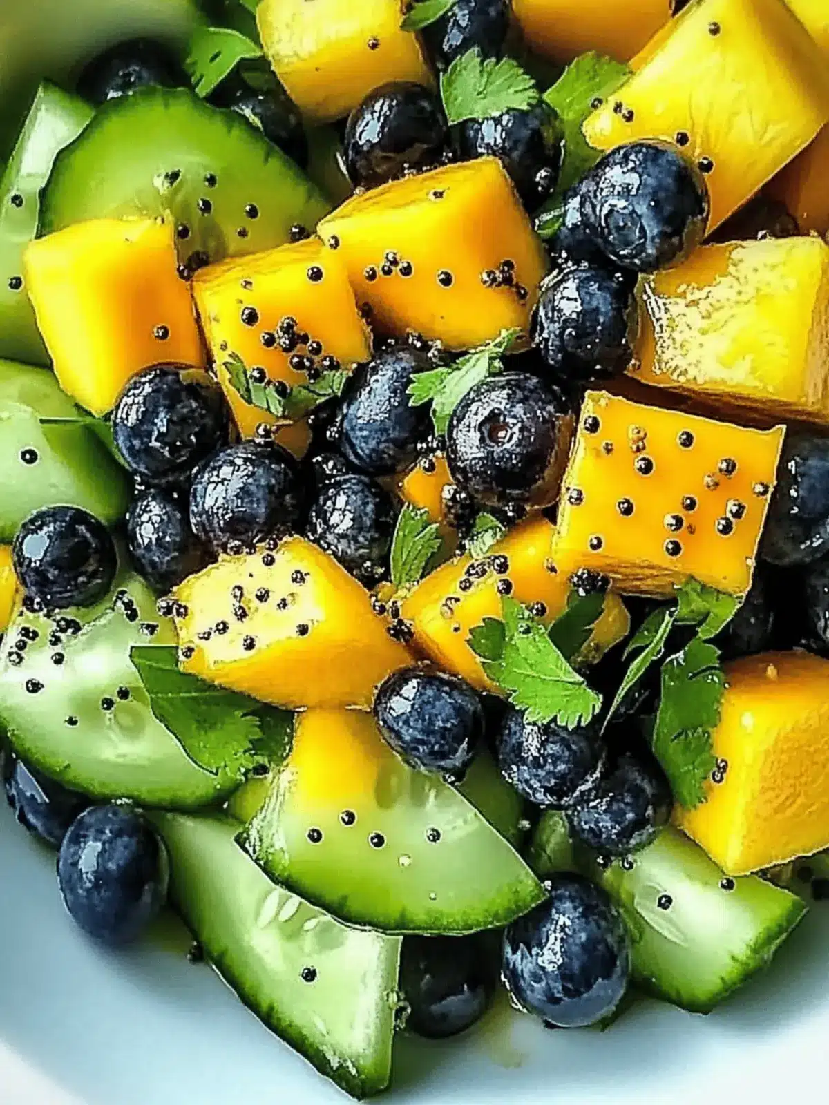Mango Cucumber Salad with Blueberries and Avocado