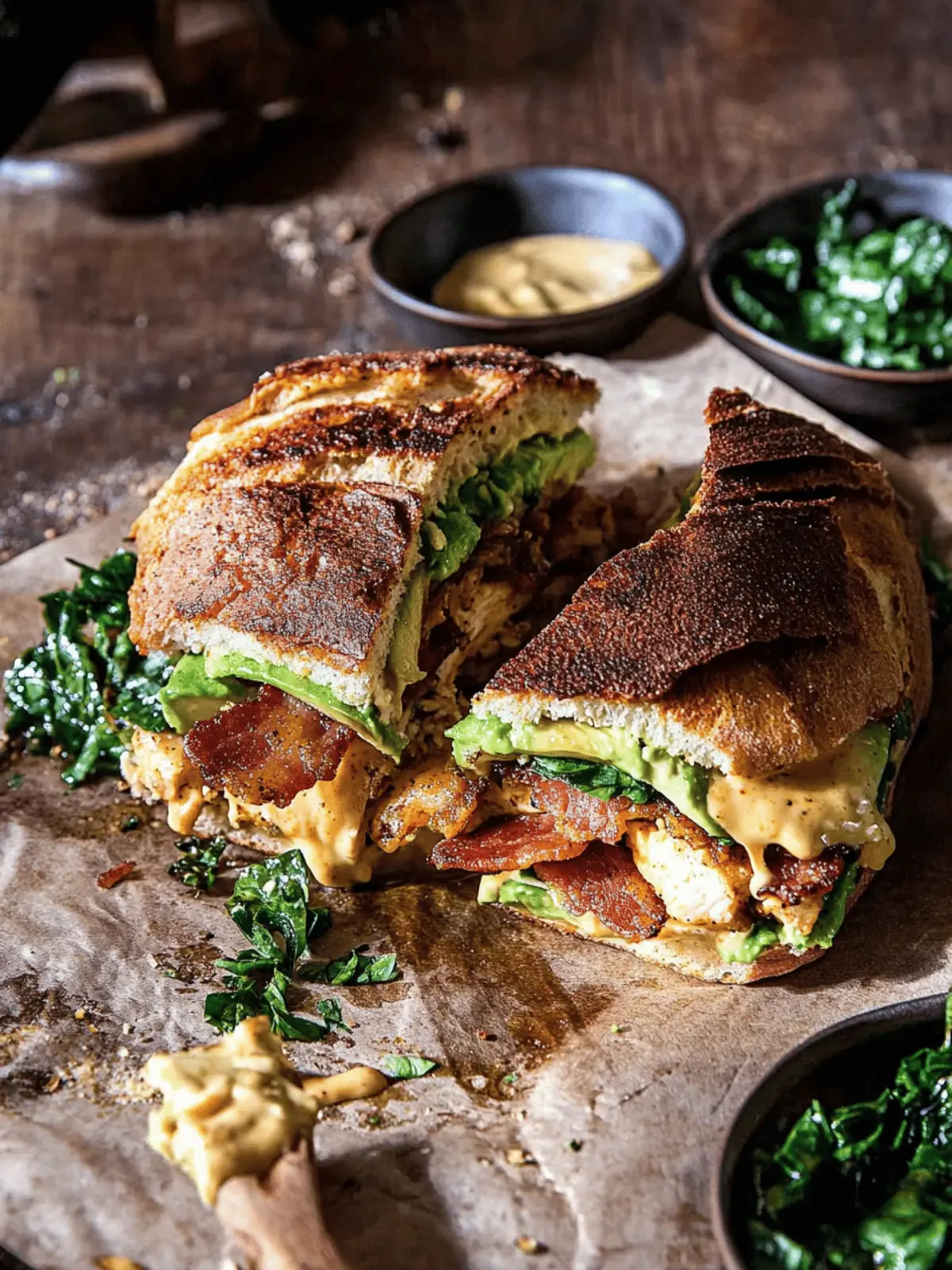 Honey Mustard Chicken, Bacon, Avocado Melt