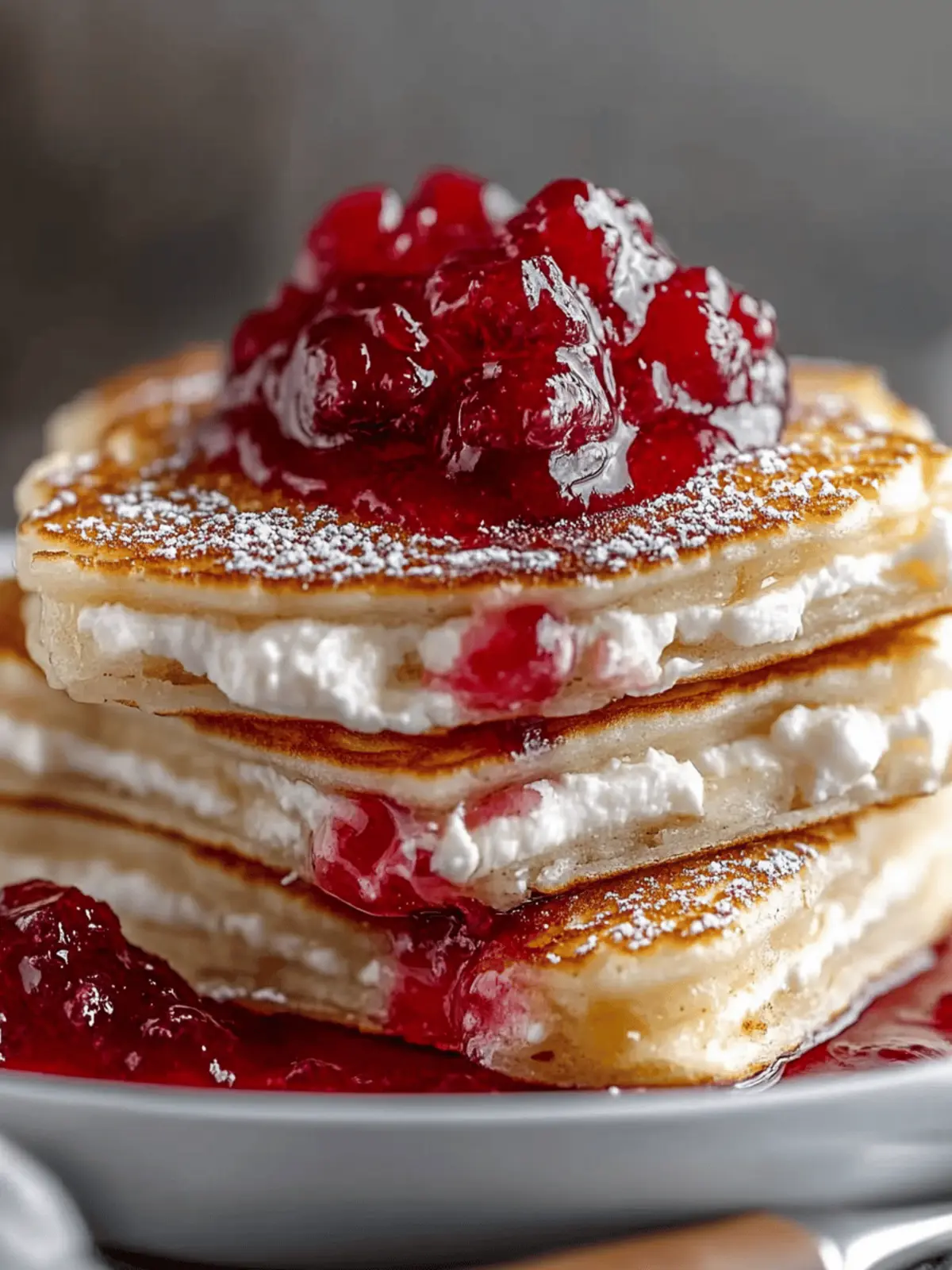 Cream Cheese Jam Pancakes