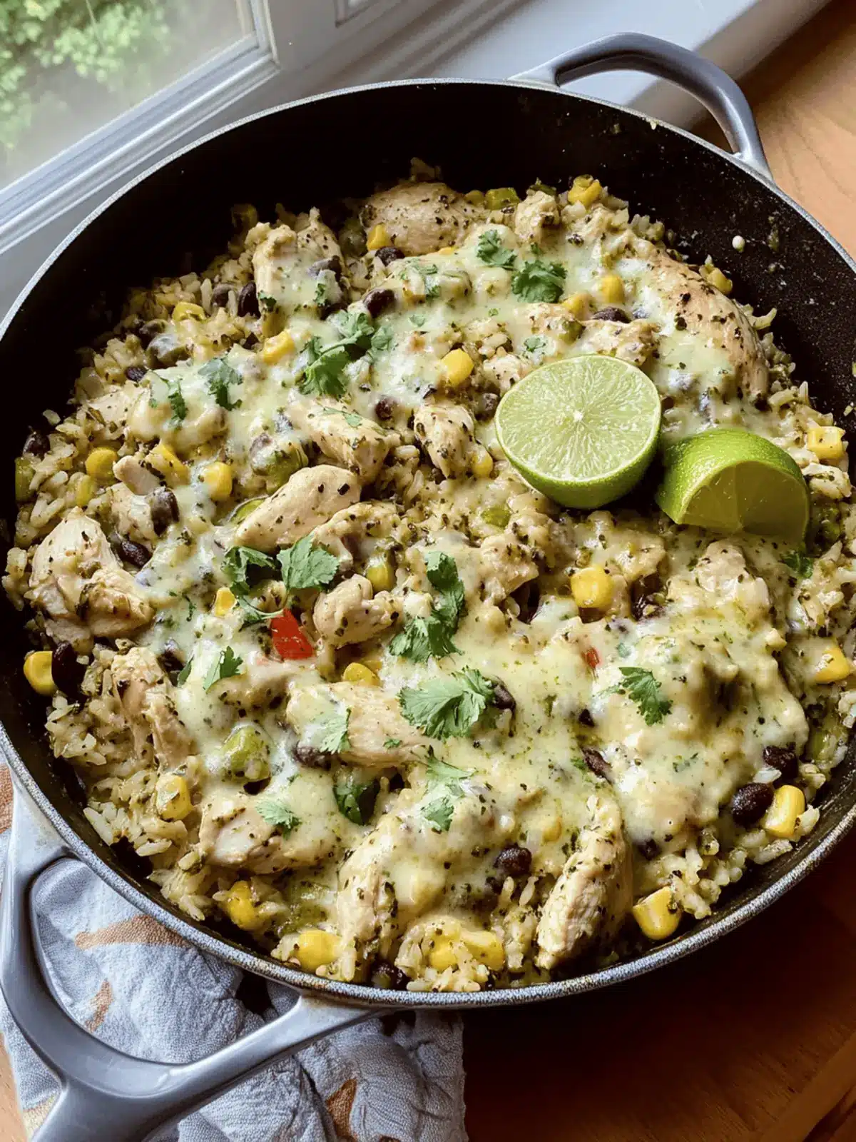 Salsa Verde Chicken & Rice Skillet