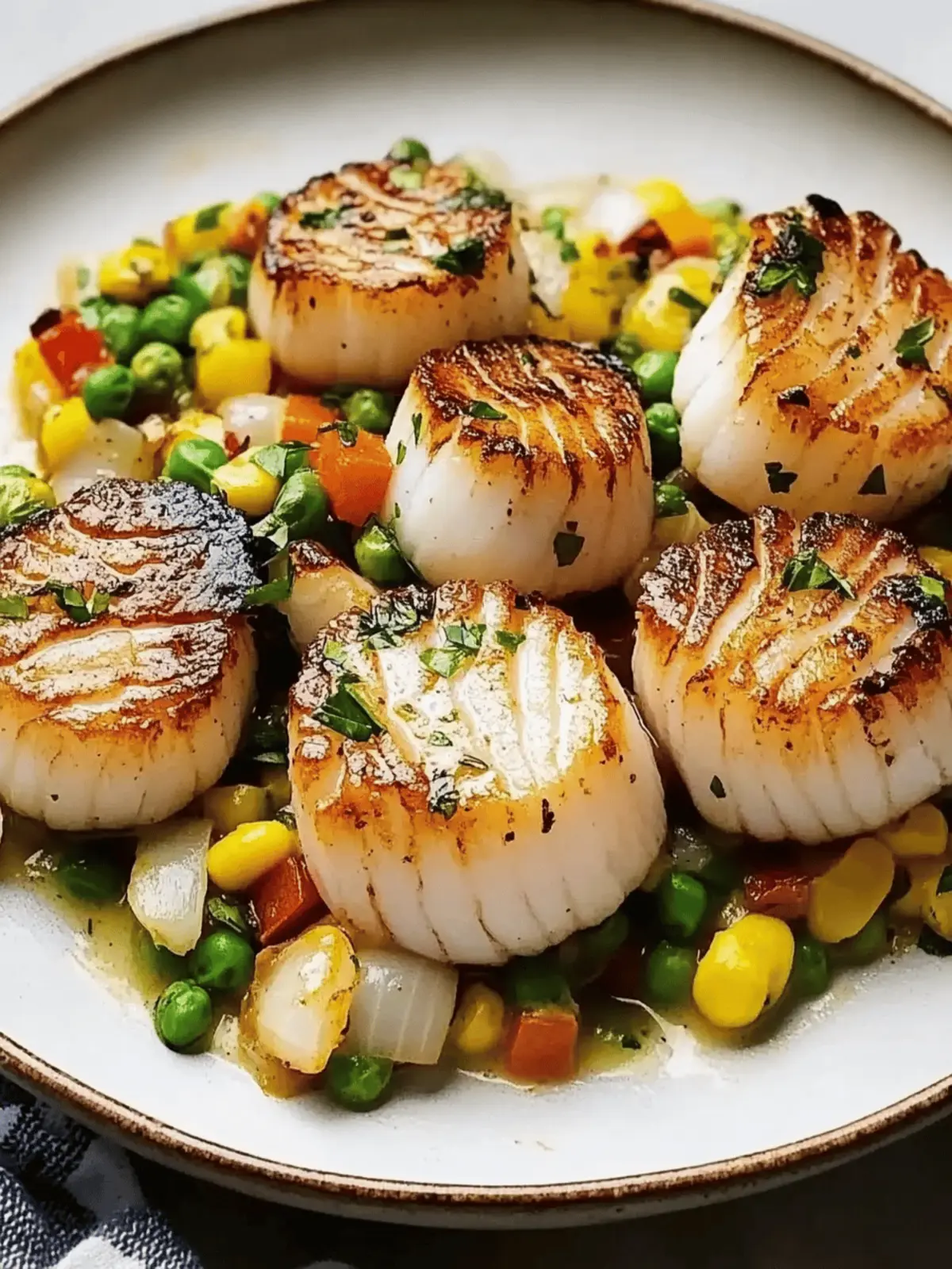 Garlic Butter Scallops with Succotash