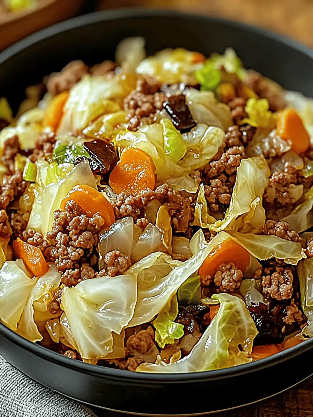 Chinese Ground Beef and Cabbage Stir-Fry