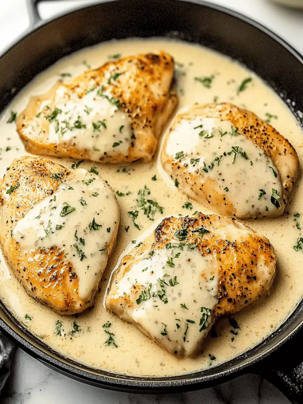 Creamy Chicken in White Wine Sauce