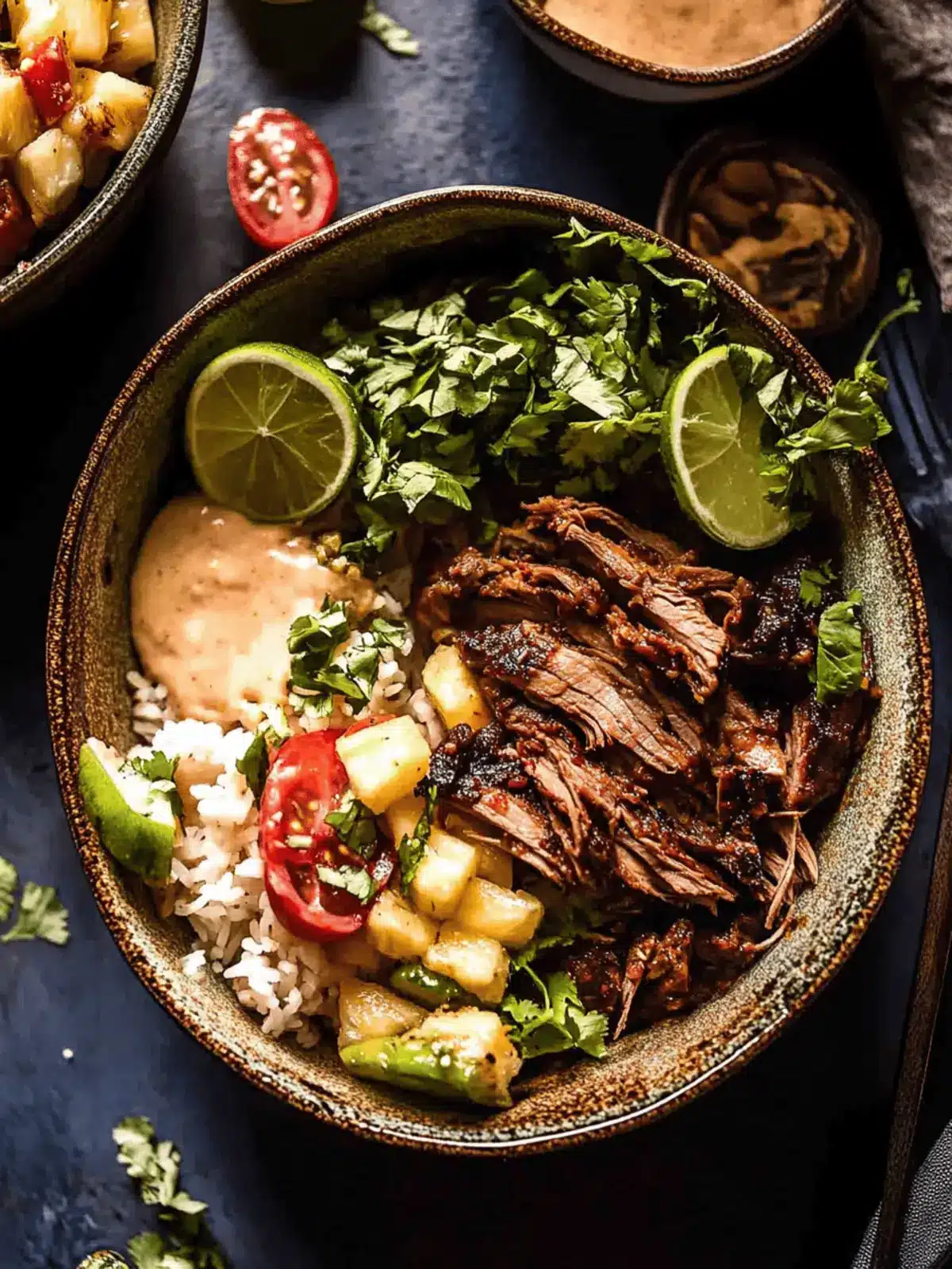 Crockpot Chipotle Pineapple Pot Roast Bowls